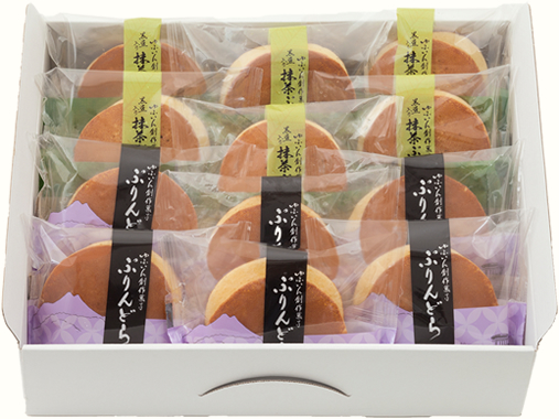 ゆふいん創作菓子 黒豆入り抹茶ぷりんどら 詰め合わせ 12個入