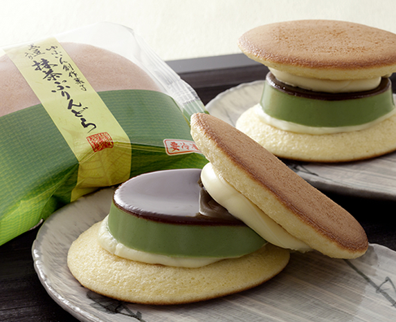 ゆふいん創作菓子 黒豆入り抹茶ぷりんどら 4個入