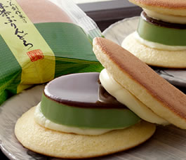 ゆふいん創作菓子 黒豆入り抹茶ぷりんどら 4個入